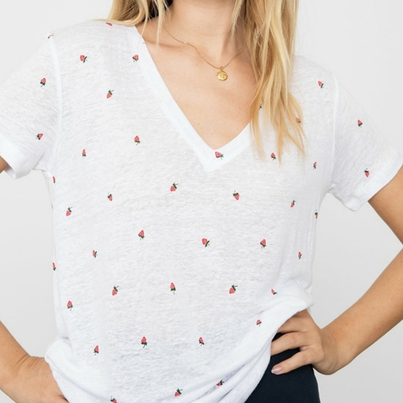 Rails Tops - NWOT Rails Cara Strawberry Fields Oversize Linen T